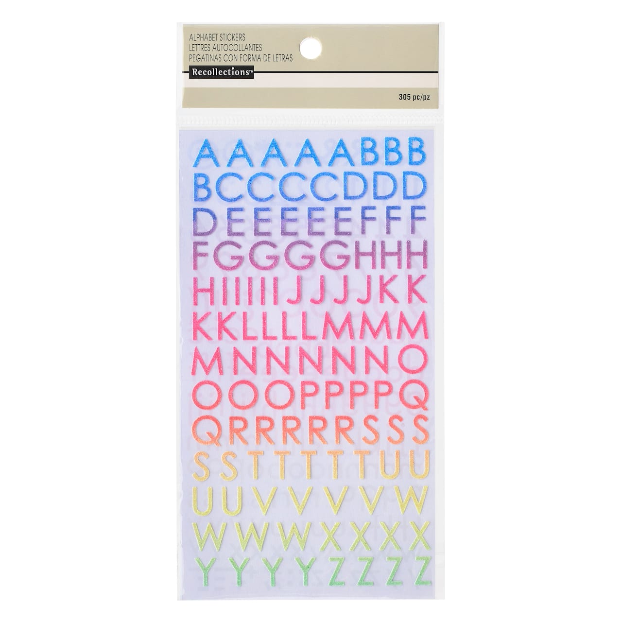Small Rainbow Glitter Alphabet Stickers by Recollections™